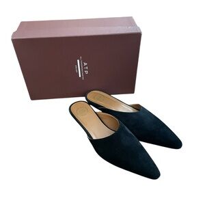 ATP ALL TOMORROW’S PARTIES ATELIER Black Suede Mule Flats